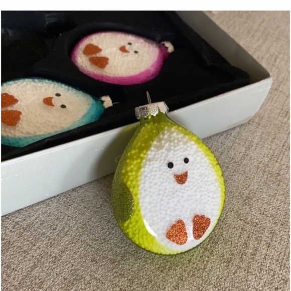 SET OF Beautiful teardrop little face holiday Christmas tree ornaments set of 3 - Picture 4 of 8